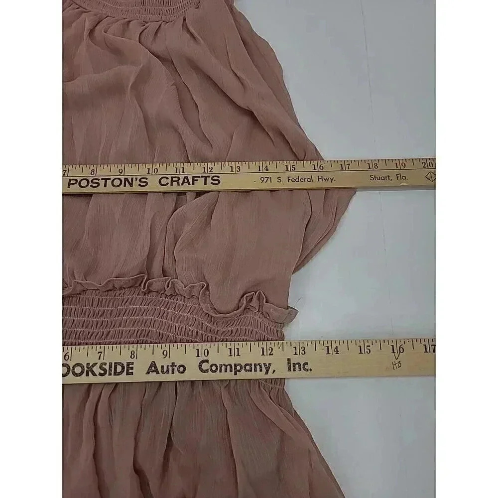 Taylor Dress Women's Size 12 Mauve Tired Maxi Formal Dress Mock Halter - Picture 3 of 9